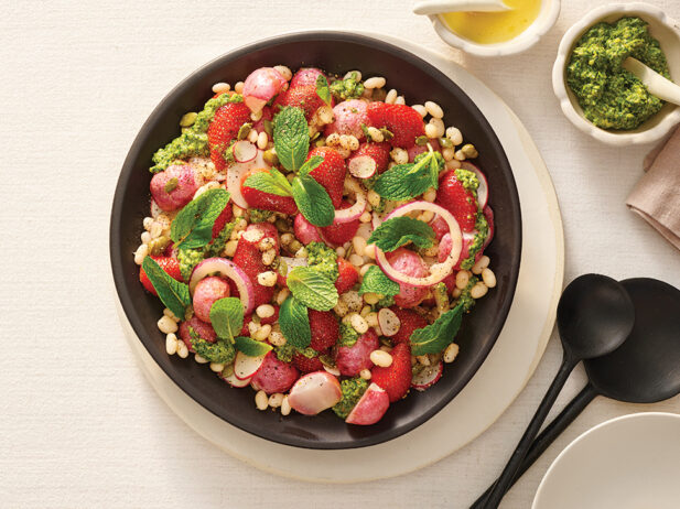 Radish, Navy Bean and Pickled Strawberry Salad