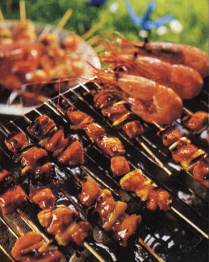 Chicken Skewers on a grill