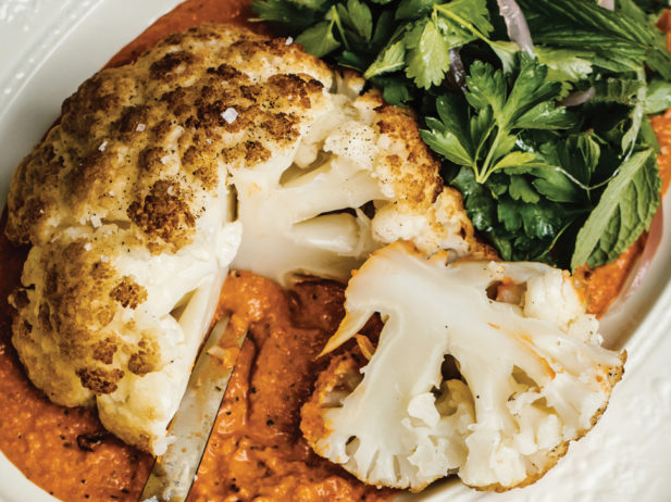 Roasted-Cauliflower-with-Romesco-Sauce