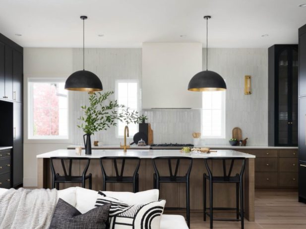 black and white kitchen